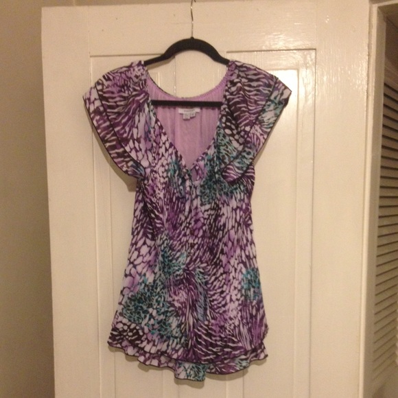 Dress Barn Tops - Purple Flutter Top