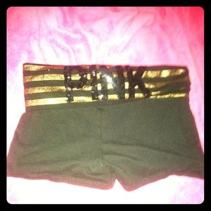PINK Victoria's Secret black sequin yoga shorts