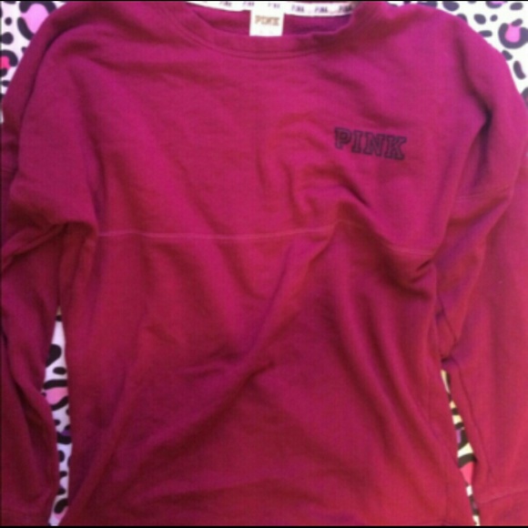 Maroon crew pink by victorias secret