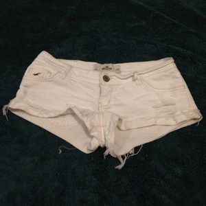 Hollister white denim shorts (slightly distressed)