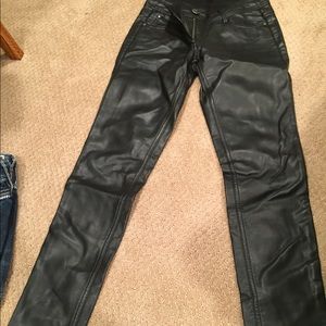 Black leather pants