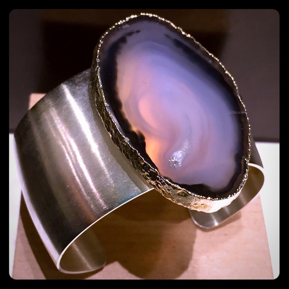 Sterling Silver Agate Cuff