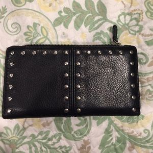 black leather michael kors double sided wallet