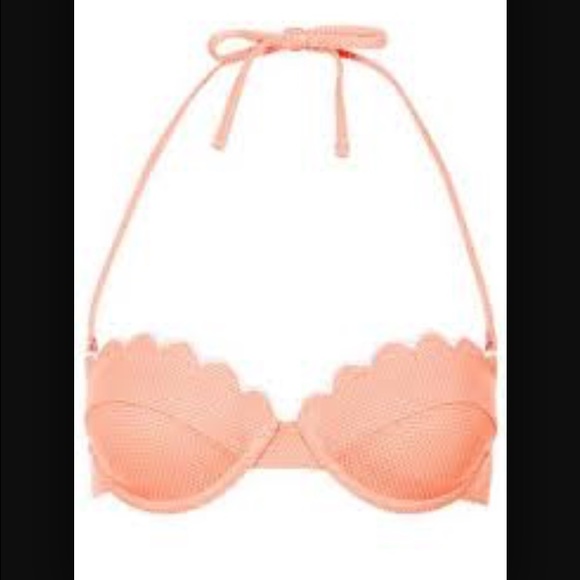 Topshop scallop peach top