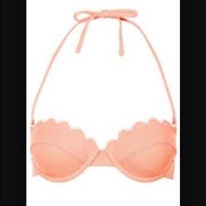 Topshop scallop peach top
