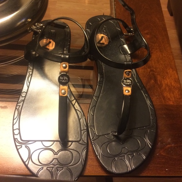 Black coach sandals