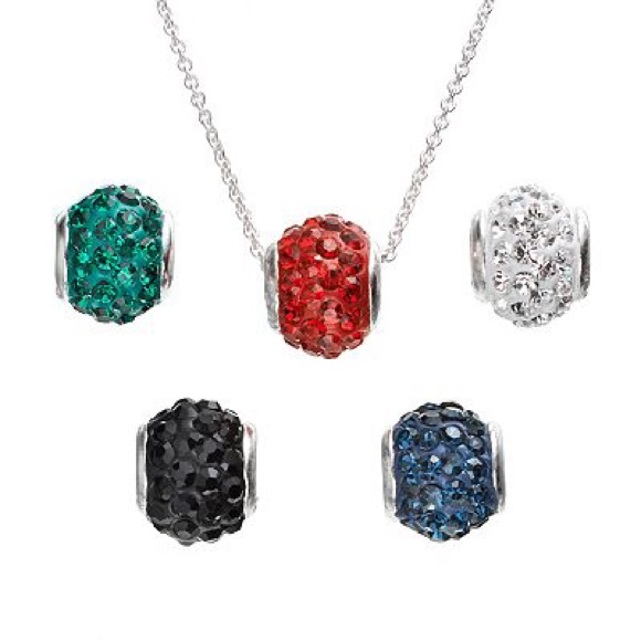 Silver-Plated Crystal Interchangeable Pendant Set