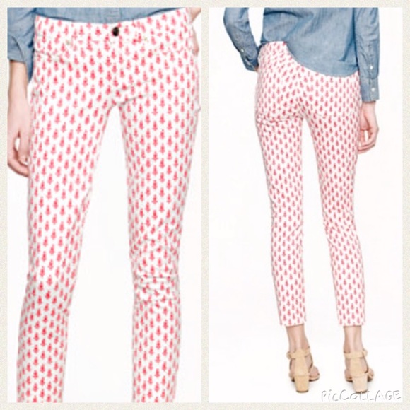 J Crew Cropped Matchstick Jean in Thistle Print