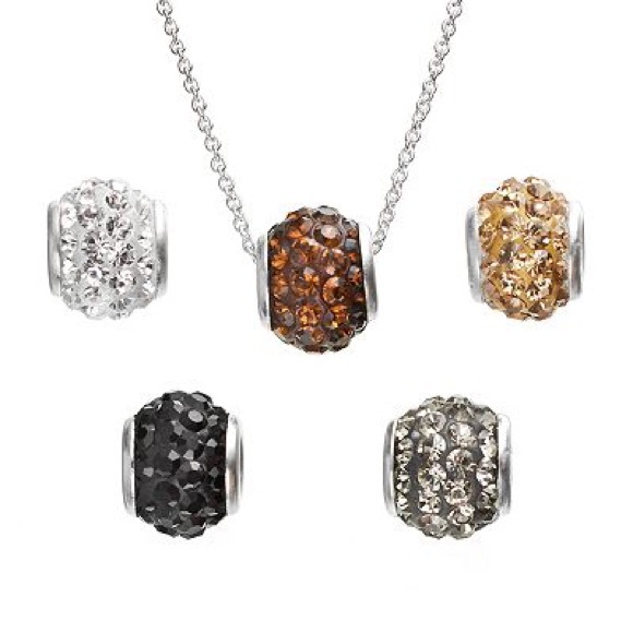Silver-Plated Crystal Interchangeable Pendant Set