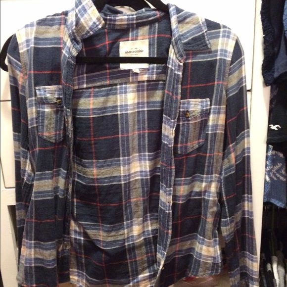 💕🎀💕Abercrombie Flannel Blue Plaid Cute💕