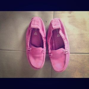 Pink soft loafers
