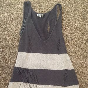 Distressed tank top.