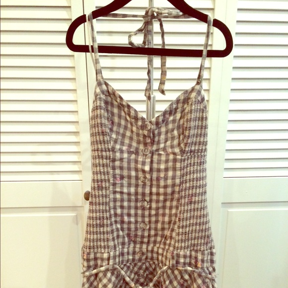 Super cute floral grey plaid Guess dress in XXS
