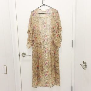 Sheer Floral Kimono Duster, Urban Outfitters
