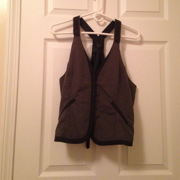 Charcoal Houndstooth Vest - NWOT