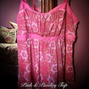 NY&CO Pink Paisley Top