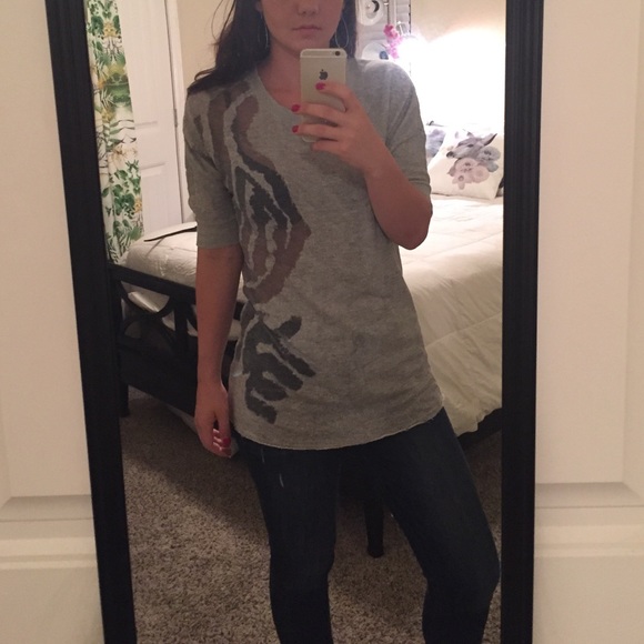 UO sheer zebra print sweatshirt