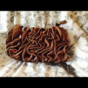 Ruffled cross-body purse