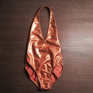 Orange metallic American Apparel Leotard
