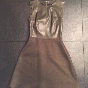 Zara Sleeveless Leather/Wool Dress