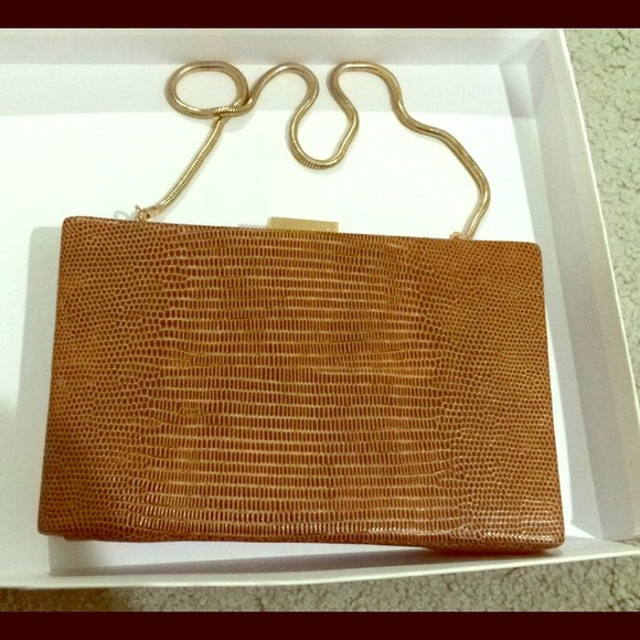 BCBG Maxazria Brown/Gold Clutch & Shoulder Bag