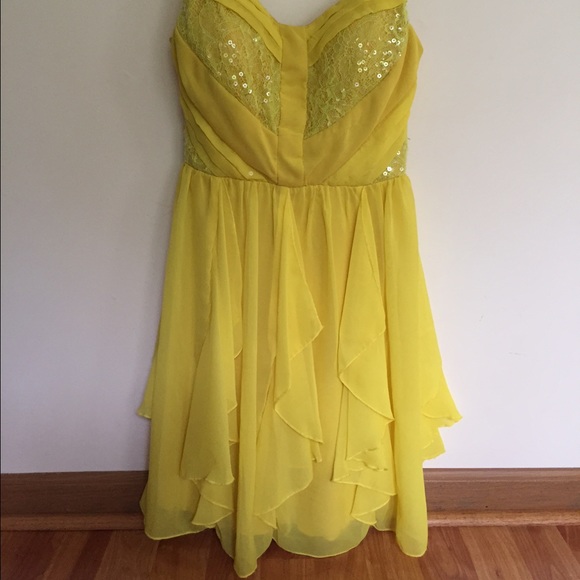 Yellow chiffon dress
