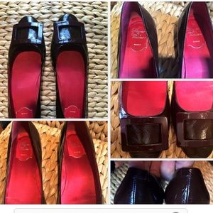 Authen. burgundy patent leather Roger Vivier flats