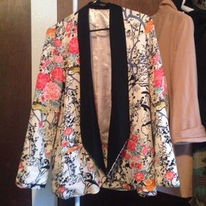 ZARA floral tuxedo blazer