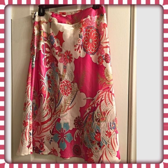 Pink floral skirt
