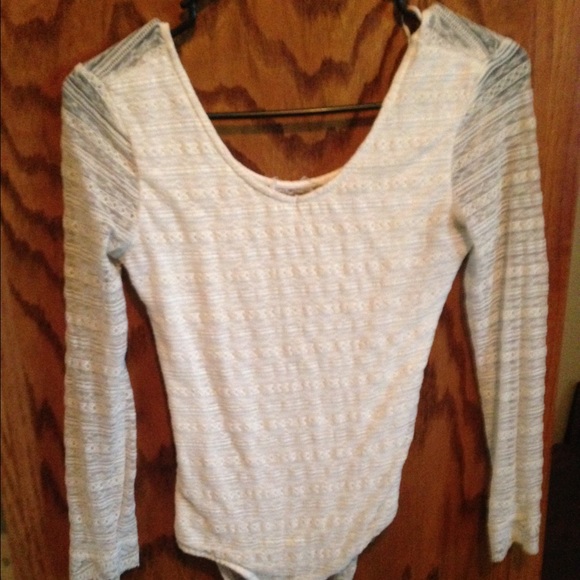 White lace leotard