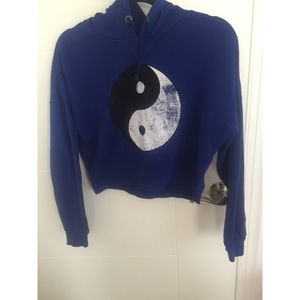 Royal blue Ying Yang sweatshirt NWOT