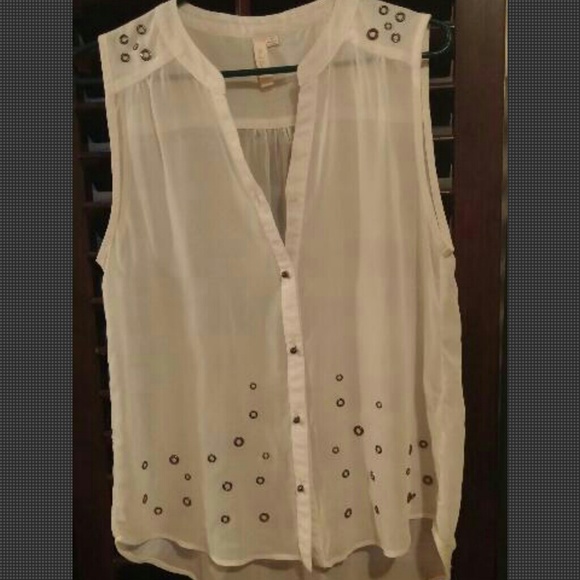 White sheer sleeveless top