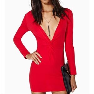 🎉24hr.SALE🎉Nasty Gal "Knot Over You" Red Dress