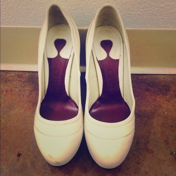 Chloe white wooden platforms