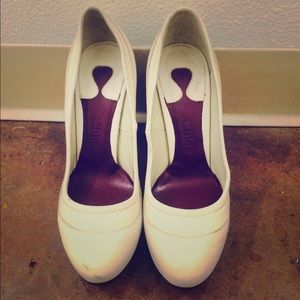 Chloe white wooden platforms