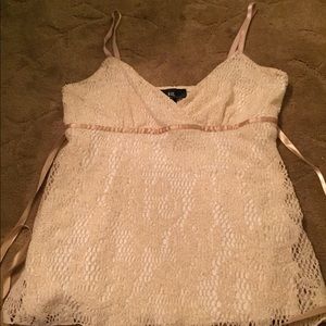 Cream lace tank