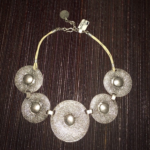 Silver Necklace with Discs