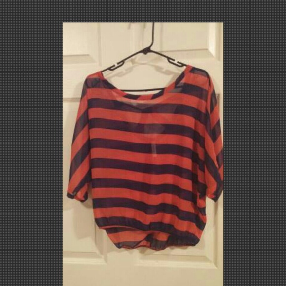 Sheer striped blouse