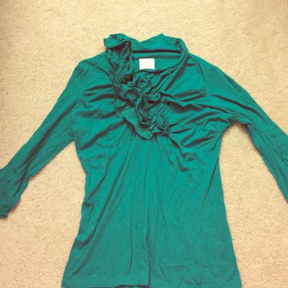 Anthropologie 3/4 sleeve teal tee
