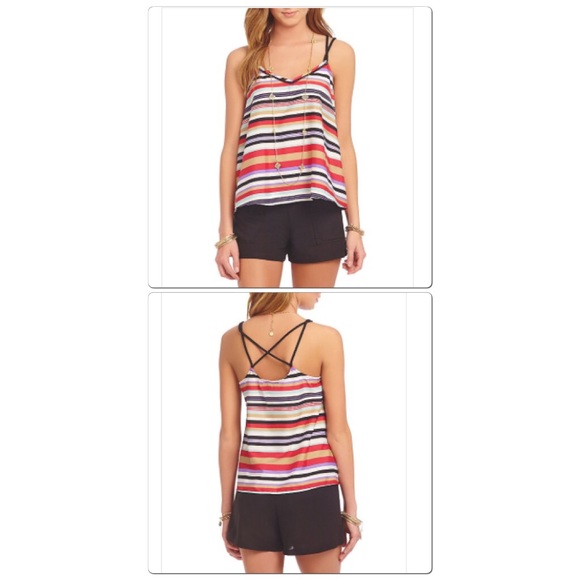 Stripe Tank with Criss-Cross Back