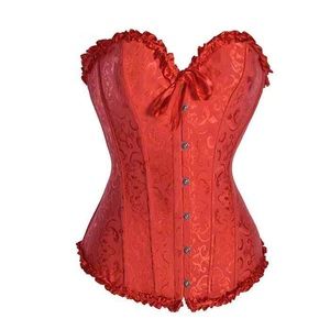 Sexy red lace up corset