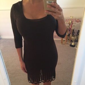Victoria's Secret dark brown crochet dress-XS