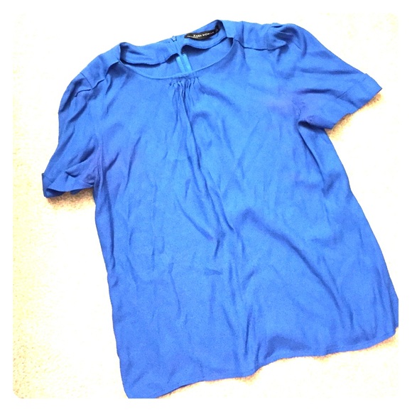 Blue Zara shell with back zip