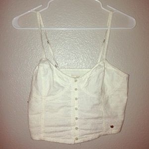 White Abrocrombie Crop Tank