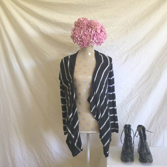 Striped Wrap Sweater