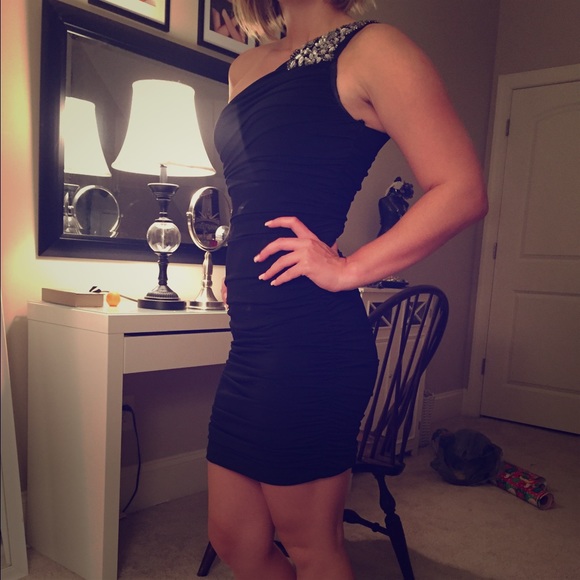 Tight body con black homecoming- cocktail dress