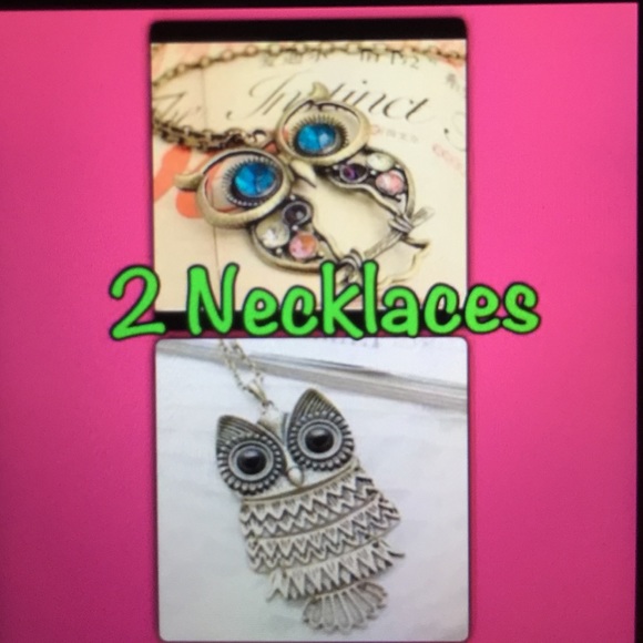 2 Fashion long Owls Necklaces
