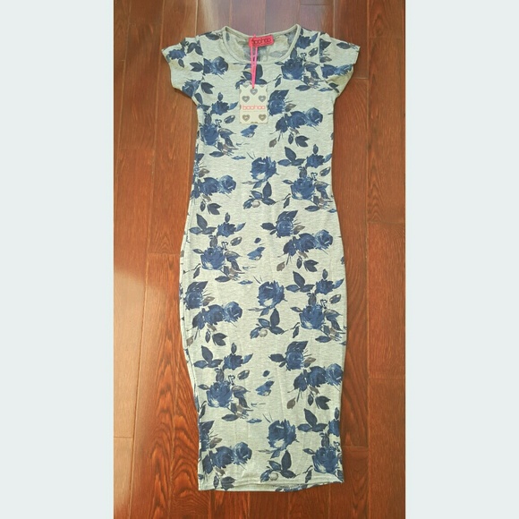 SOLD | Rose Print Cap Sleeve Midi Dress - Picture 4 of 4