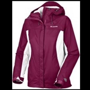 Columbia Arcadia Rain Jacket Purple & White