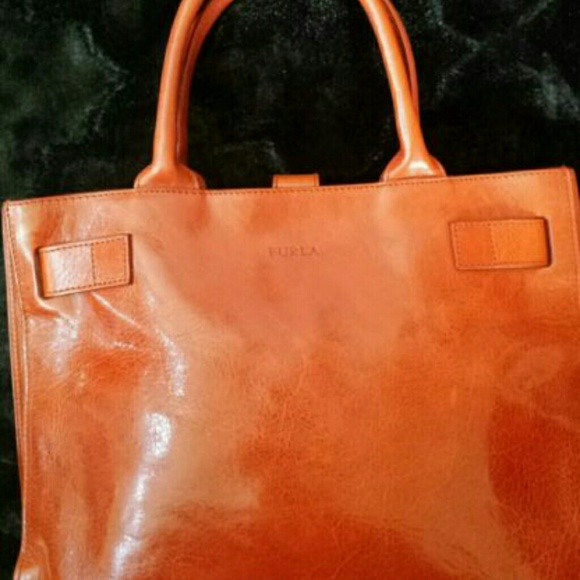 NWT Furla "greta" Handbag in Brick color - Picture 3 of 4